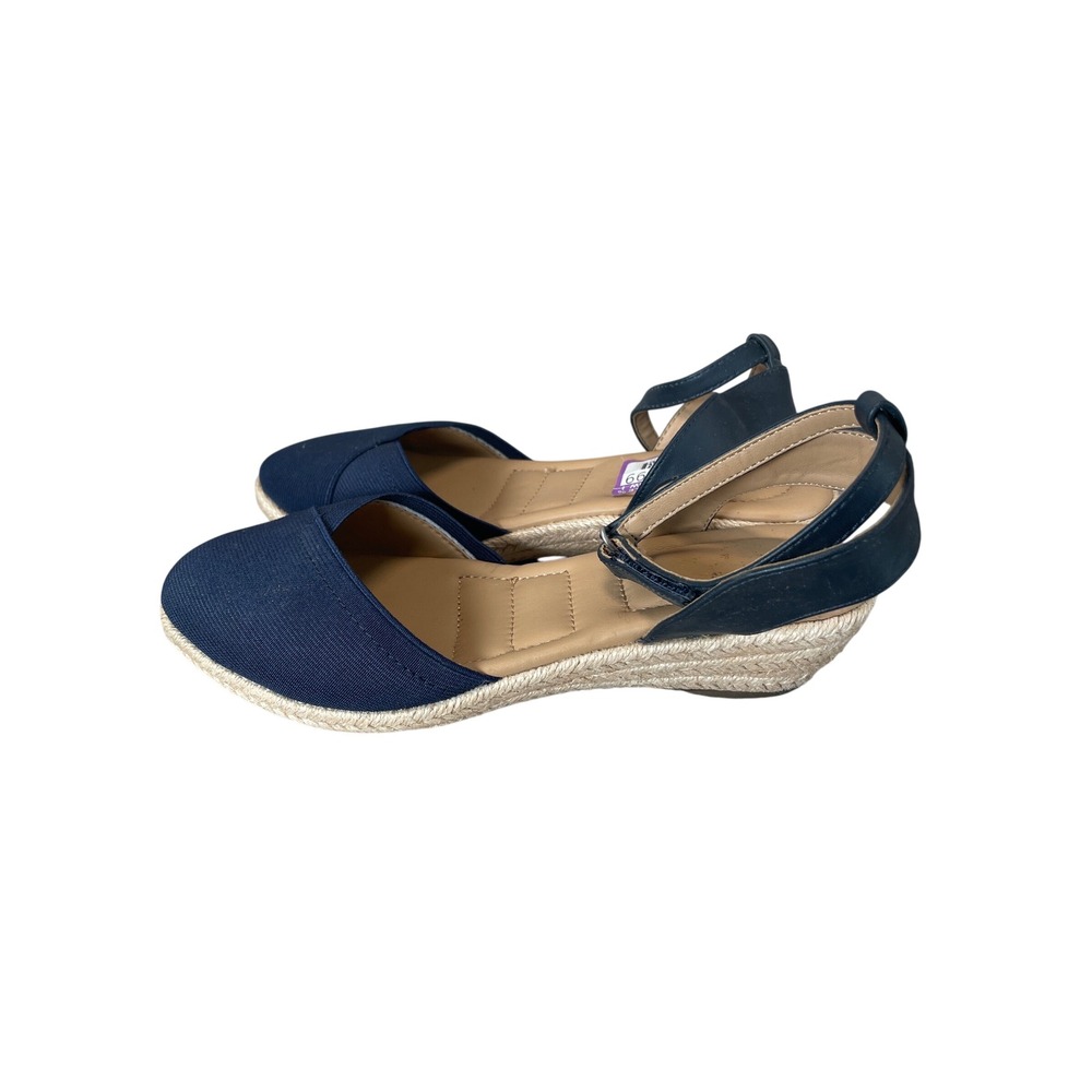 Katie & Kelly Nessa Navy Blue Espadrille Wedge Sandals Women's‎ Size 8M